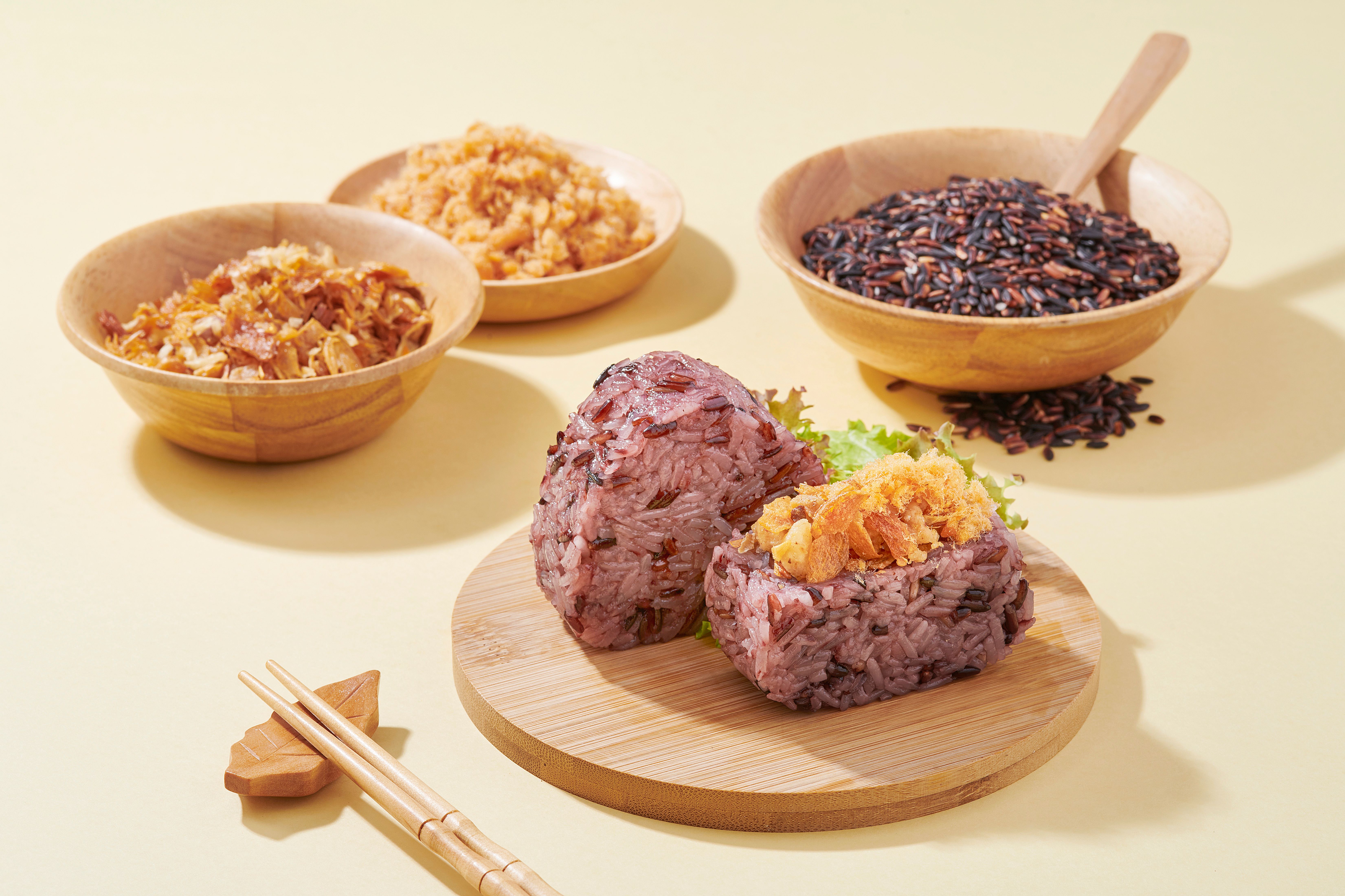 豬油香松紫米飯團